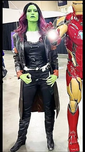 Gamora Cosplay Costume Guardians of The Galaxy 2 Suit Real Model + Flat Lay Details#GamoraCosplay