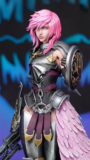 Lightning from Final Fantasy XIII 💖 Model deisgned by @3d.moonn Using @nova3d3dprinter TGM Painted with @goldenpaints so flat range #modelpainting #3dprintedfigures #statuecollectors #statuepainting #finalfantasy | Mimic Hobby