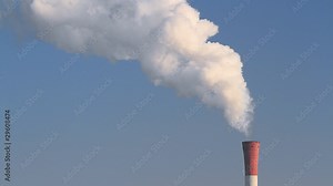 Smoke from a chimney on polluting the environment Stock Video