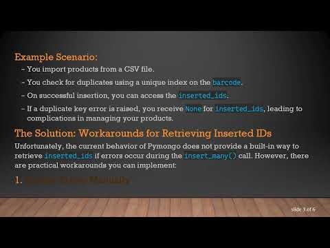 Handling Duplicate Key Errors in Pymongo While Retrieving Inserted IDs