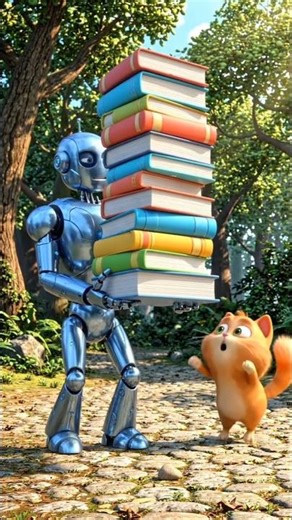 Cat Outsmarts Robot… With BOOKS?! 🤯📚🐱🤖