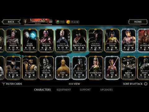MK MOBILE All Characters Cards And Equipment Cards 2019