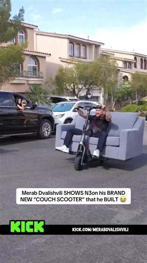 Merab Dvalishvili SHOWS N3on his BRAND NEW “COUCH SCOOTER” that he BUILT 😭 #n3on #kick #viral #trending #fyp
