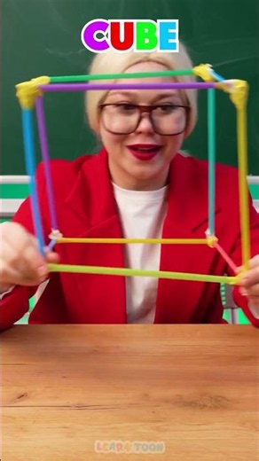 🧠 Build 2D & 3D shapes with STRAWS! Fun geometry! 📐🧃 #Shorts