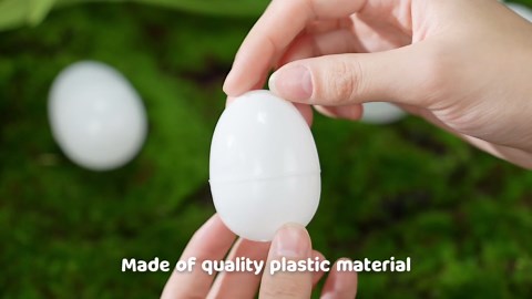 Meooeck 100 Pcs Small Blank White Fillable Plastic Eggs Paintable DIY Creative Decorations for Party Favors, Mini Artificial Fake Eggs for Coloring, Easter Hunts Basket Fillers Gift (1.6 x 2.4 Inch)