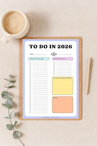 Agenda 2026 | Liste d'objectifs à imprimer et à remplir | Design pastel | Agenda positif pour l'année | Téléchargement numérique A4 (PDF et JPG) - Etsy France