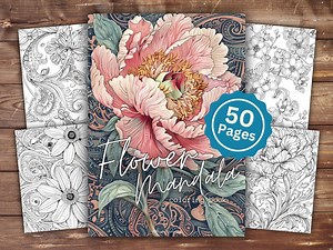 Flower Mandala Coloring Book | INSTANT DOWNLOAD | Printable Coloring Pages | Flower Mandala Coloring Pages | Stress Relief Coloring Sheets - Etsy Canada