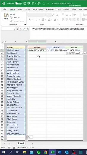 Make a random team generator in under 30 seconds! #excel #exceltips #tutorial