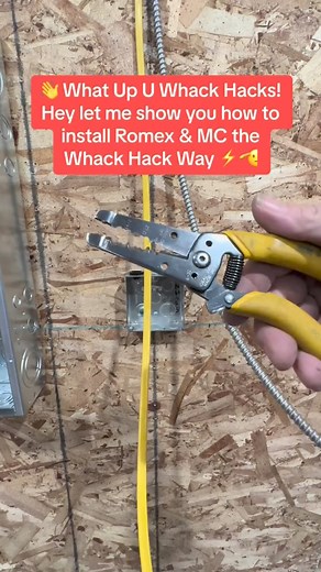 127K views · 1.2K reactions | ⚠️Warning this is the REAL Whack Hack way to install Romex & MC Cable  﫡 #whackhack #thebase #electricalsupply #construction #sparkylife #viral #plumber #trending #hvac #electric #electricity #contractor #wiring #recessedlighting #electricalcontractor #electrician #tradesman #fyp #miami #electricians #power #sparky #simplyreliablepower #powerlines #electricalwork #plumbing #plumbers #electricianlife | King Whack Hack | Facebook