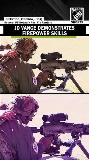 US VP JD Vance demonstrates firepower, firing M240B machine gun, Sniper, Howitzer at Quantico