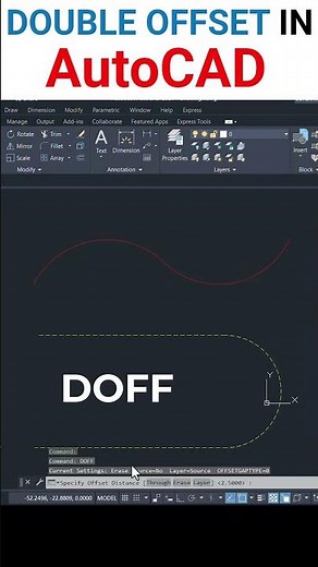 Double OFFSET #autocad #autocadtutorial #shorts
