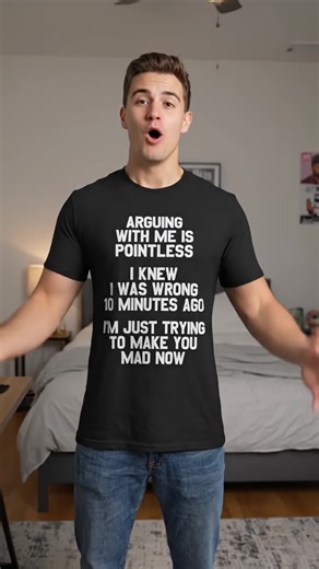 Arguing with Me Is Pointless Funny Saying T-Shirt with Text Print, Humorous Graphic Shirt for Men & Women, All-Season Round Neck Casual Wear for Everyday Humor & Statement Outfits