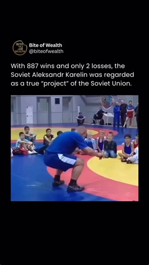 Bite of Wealth on Instagram: "Aleksandr Karelin became an almost mythic figure in world sports. Born in 1967 in frigid Novosibirsk, he grew up under Soviet rigor and, at a young age, showed such uncommon strength that coaches and rivals viewed him as a lab product—a supposed “secret USSR project.” The truth is, Karelin didn’t need legends around his name. His numbers spoke for themselves: over his senior career he amassed 887 wins and only two losses—something no other Greco-Roman wrestler has m