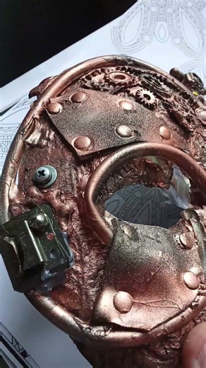 Steampunk papier mâché mask #handmade #fantastic #diy #mask #music