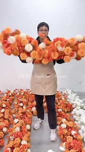 TR681-TR682🧡🤍White orange floral gradient that never fades (artificial blooms = perfect color payoff)✨Ideal for wedding aisles, party backdrops, or even a permanent “cozy luxury” decor piece. Reuse it season after season (no more fresh flower color inconsistencies!). 💍www.dkbflower.com💍 #dkbflower #dkbcrafts #flowerrunners #weddingdecorations #tableflowers | Artificial flowers（Fengqiu zhaogang silk flower factory）