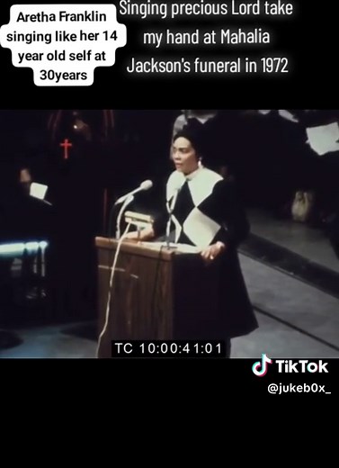 Aretha Franklin Singing at Mahalia Jackson's Funeral in 1972