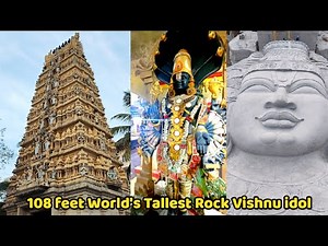 108 feet World Tallest Rock Vishnu idol in Rama Temple, Ejipura | 500 Ton Vishwaroopam Avatar Statue