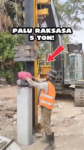 Crazy! Giant Concrete Planted Like Sticking a Spike into the Ground! 😱💥 #project #advanced #shorts