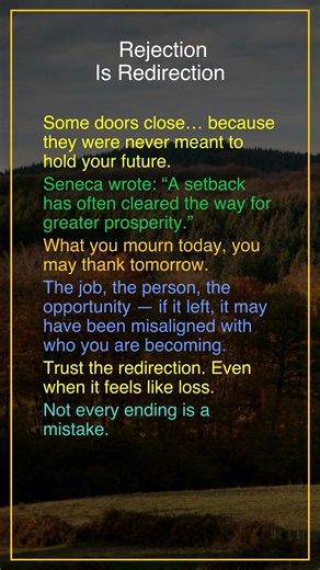 Rejection Is Redirection #stoicphilosophy #stoicism #rejection