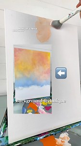 [clip] How to paint a sunset background with acrylic craft paint and a mop brush 🎨 #howto #paintingtips #tipsandtricks #tutorial #beginnerfriendly | Emily Seilhamer Art