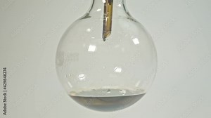 How to extract hemp oil. Extraction of useful substances from cannabis flowers using heat in a chemical laboratory. high quality video shot with video with BMPCC 6K in studio..