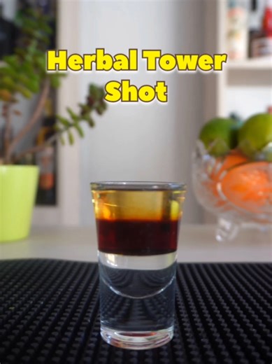 Herbal Tower Shot Cocktail Recipe - Sambuca - Jägermeister - Becherovka Cheers! #cocktails #cocktailrecipe #craftcocktails #mixology #bartender