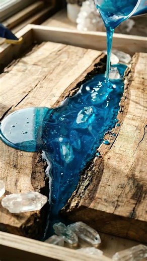 Crystal River Epoxy Table 💎 Blue Resin Transformation