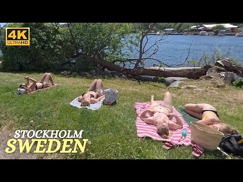 Stockholm - Reimersholme - Beach - Walking Tour - 4K