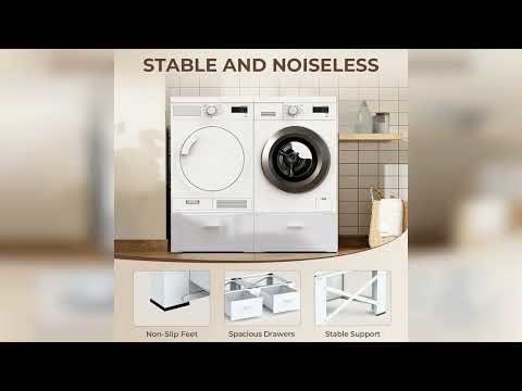 Review: 29" Washer and Dryer Pedestals with Drawer- Laundry Pedestal Stand for Washer and Drye...