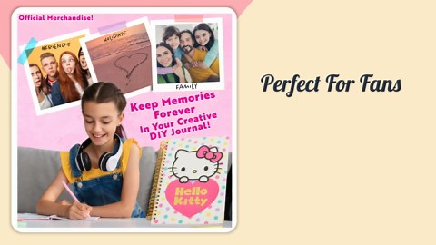 Hello Kitty DIY Journal Kit for Girls Teens Kawaii A5 Spiral Notebook Hair Clips Keychain Bookmark Stickers Cute Stuff Anime Gifts for Girls