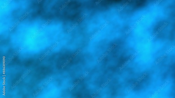 Abstract industrial ultraviolet fog background for intro, presentation, web design. Drifting blue smoke overlay on black backdrop. Spreading poison mist or chemical cloud 3D texture. Liquid nitrogen