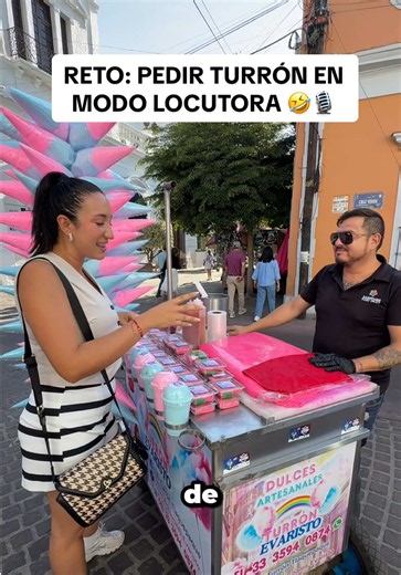@El Tío Néstor 💡 me retó a pedir un turrón en modo locutora y woooow 🤣 el vendedor resultó tener una gran voz 🤩👏🏼👏🏼👏🏼 #AndyAlducin #Andylocutora #reto #holaquetal #humor