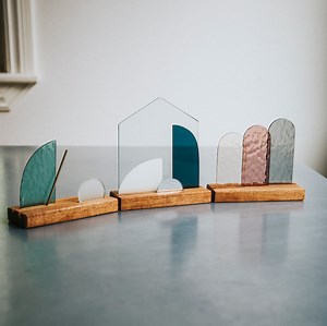 Modern Stained Glass Nativity Set© - Polished Edge Glass - Etsy