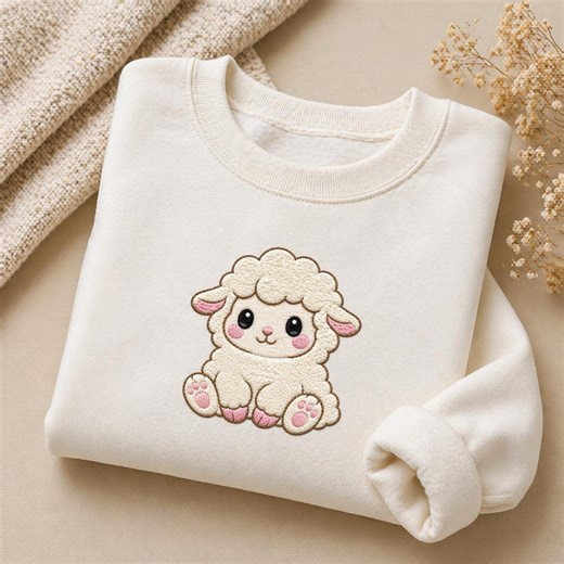 Cute Lamb Embroidery Design, Kawaii Sheep Embroidery File, Baby Farm Animal Pattern, Nursery Sheep Machine Embroidery Download - Etsy