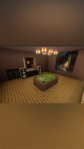 Cool table pool room idea in Minecraft