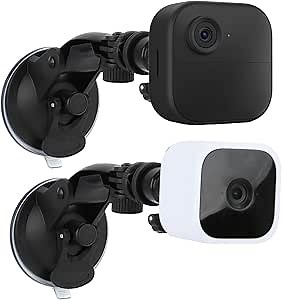2 Pack Window Mount Compatible with Blink Outdoor 4/3,Blink Mini 2/Mini, Adjustable Suction Cup Mount Security Camera Window Mount Bracket Glass Wall Holder No Drill for Outside Security Monitoring