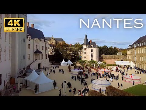 Nantes City Center, France - Walking Tour 4k