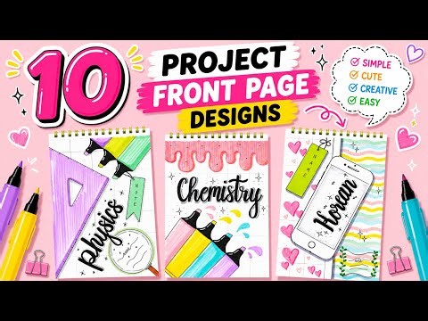 🎬 10 Aesthetic Front Page Designs 📚 | Notebook Cover Ideas for School Subject