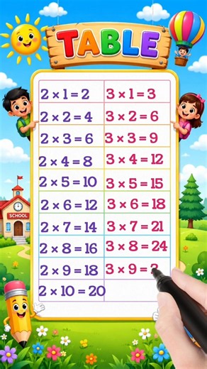 2 & 3 Times Tables for Kids | Learn Multiplication Tables | 2 and 3 Table