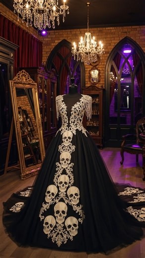 POV: You're getting married in a haunted castle 💀✨ Would you wear this to your wedding? 💀🖤#skulls #skeleton #Gothic #Witches #Darkness #Spooky #Halloween #scary #nightmare #Creepy | Love for Skulls
