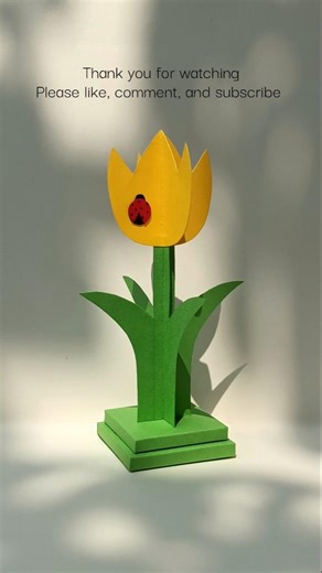 🌷🐞 Cute Tulip with Ladybug | Easy DIY Craft Idea #Shorts