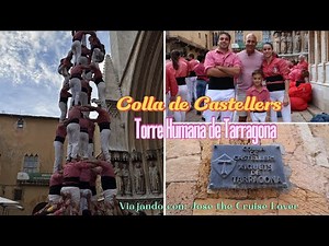 Impresionante torre humana frente a la Catedral de Tarragona | Castellers en vivo narrado en español