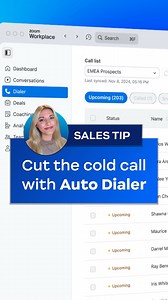 Let’s be real — “manual outreach” belongs in the sales museum 📞 Auto Dialer for Zoom Phone is here to automate the grunt work so your sales team can focus on the good stuff (like connecting with prospects) 🤝 Pair it with Zoom Revenue Accelerator’s latest upgrades and you’ve got a productivity power duo for your pipeline. ☎️ 🤖 = 📈 https://zm.me/autodialer | Zoom
