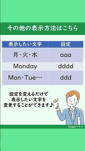 【TEXT関数で曜日を自動表示する方法】カレンダーなどで日付に応じた曜日を表示する時、毎回手入力していませんか？🫣実は、「TEXT関数」を使えば、表にを自動で表示することができます♪😊#Shorts