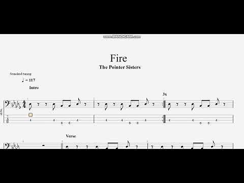 The Pointer Sisters - Fire (bass tab)