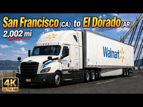 Very Long Drive San Francisco(CA) to El Dorado(AR) Realistic Driving (ATS)