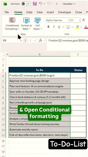 To-Do-List #excel #learnexcel #computereducation #exceltips #exceltricks #condition #exceltips