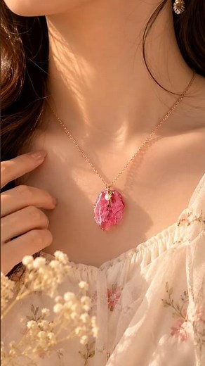 DIY Real Flower Resin Pendant Necklace 🌸✨ | Handmade Jewelry #shorts