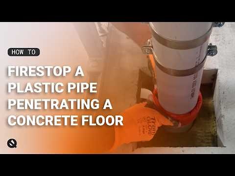 How to Firestop a Plastic Pipe Penetrating a Concrete Floor (Oversized Hole)