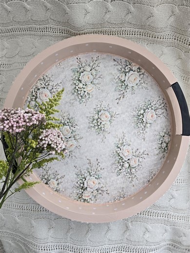 Handmade Round Wooden Floral Decoupage Tray - Etsy